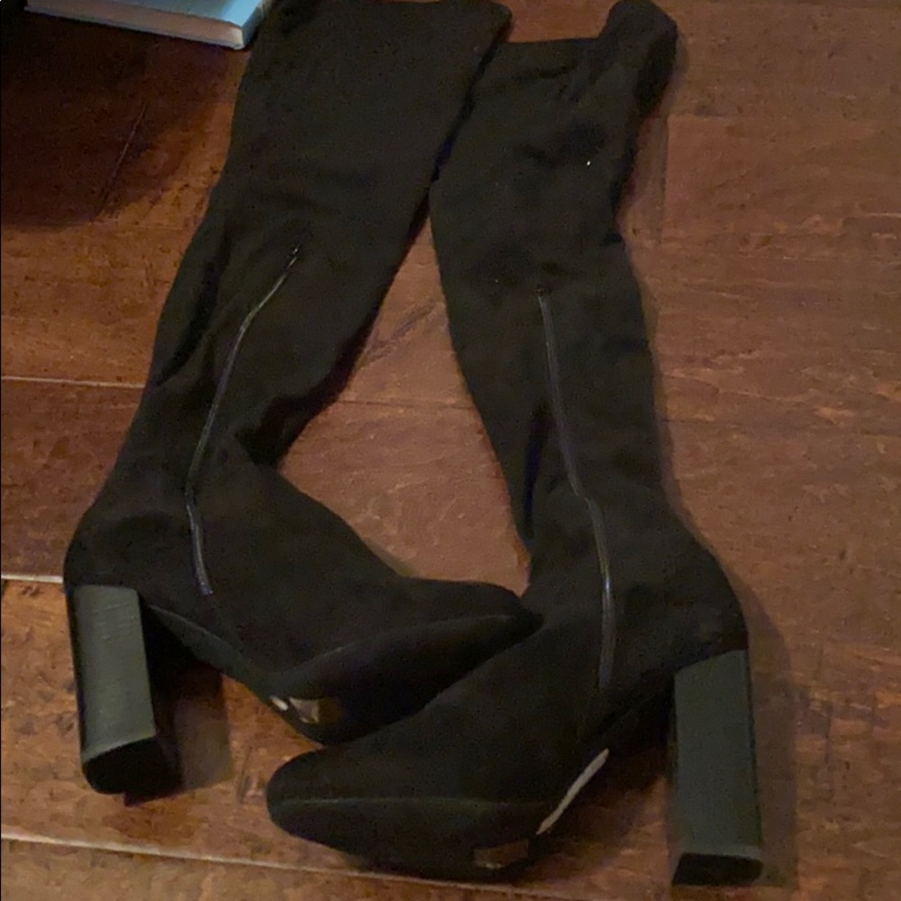 Black knee high boots